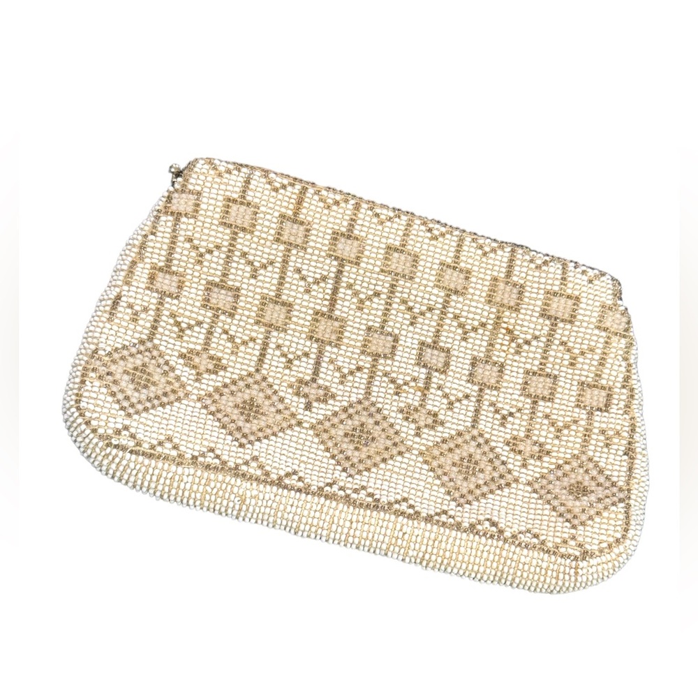 Antique Micro bead fancy geometric design wallet art deco